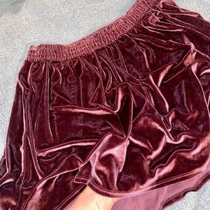 Maroon/Plum Velvet Skater Skirt Large